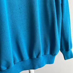 1980s Slouchy Teal/Turquoise Raglan Sweatshirt