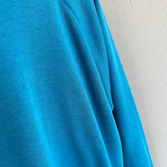 1980s Slouchy Teal/Turquoise Raglan Sweatshirt