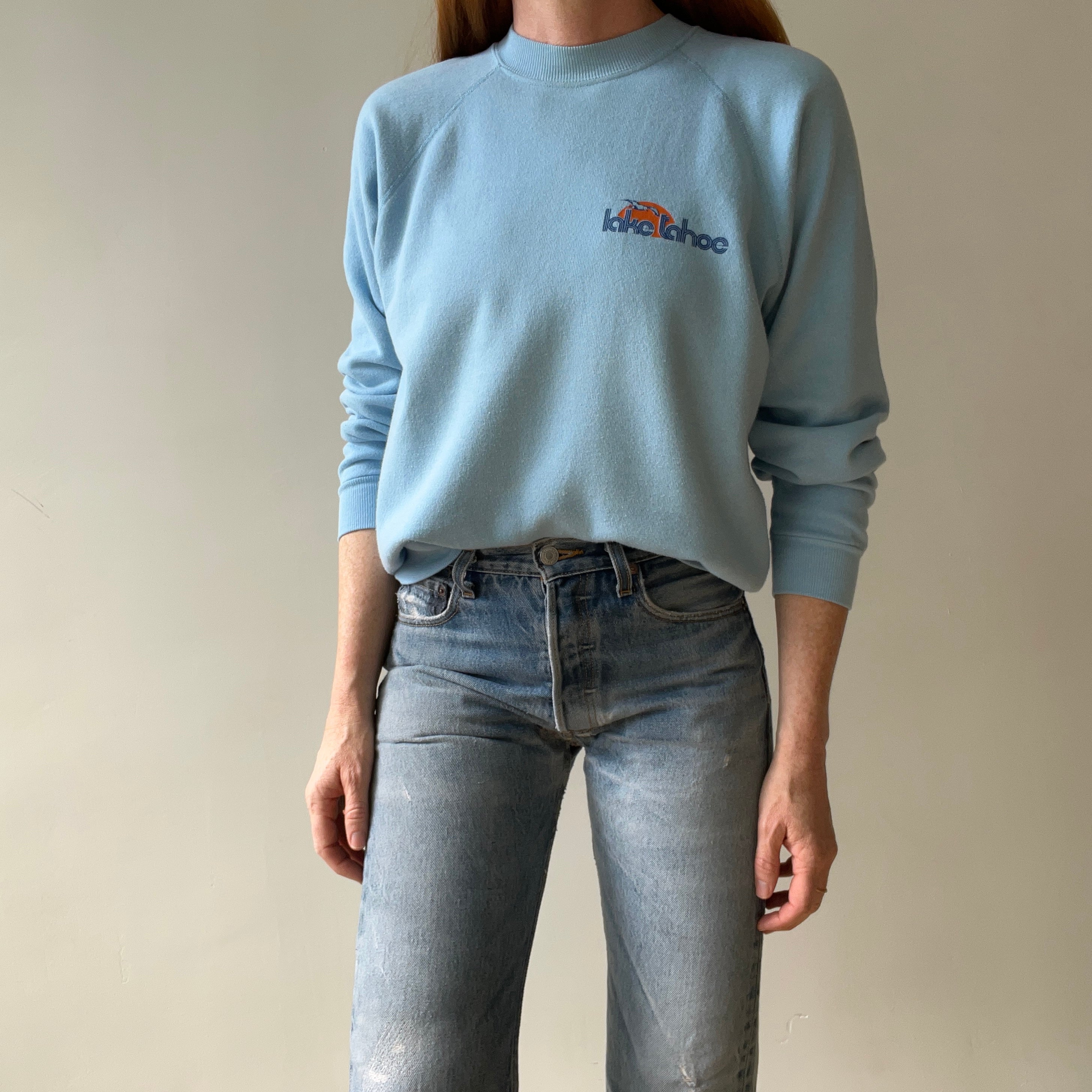 1990s Baby Blue Lake Tahoe Sweatshirt