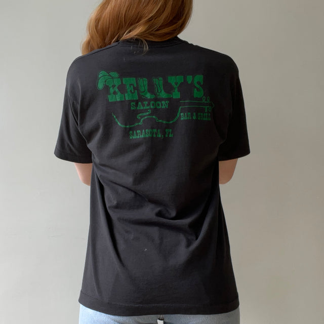 1990s Kellys Saloon Bar And Grill Black T Shirt