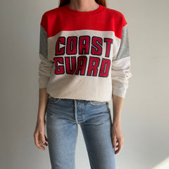 1980s Age Stained Coast Guard on a Collegiate Pacific Color Block Sweatshirt
