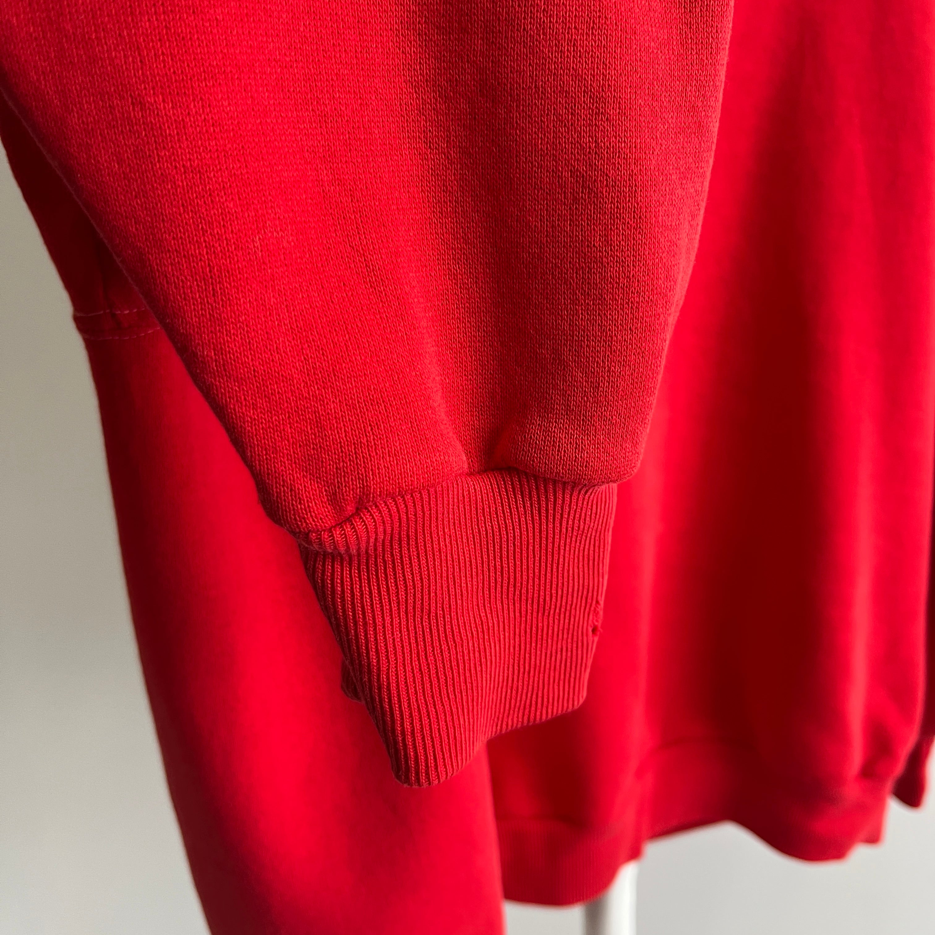 1970s True Red Raglan with White Contrast Stitching