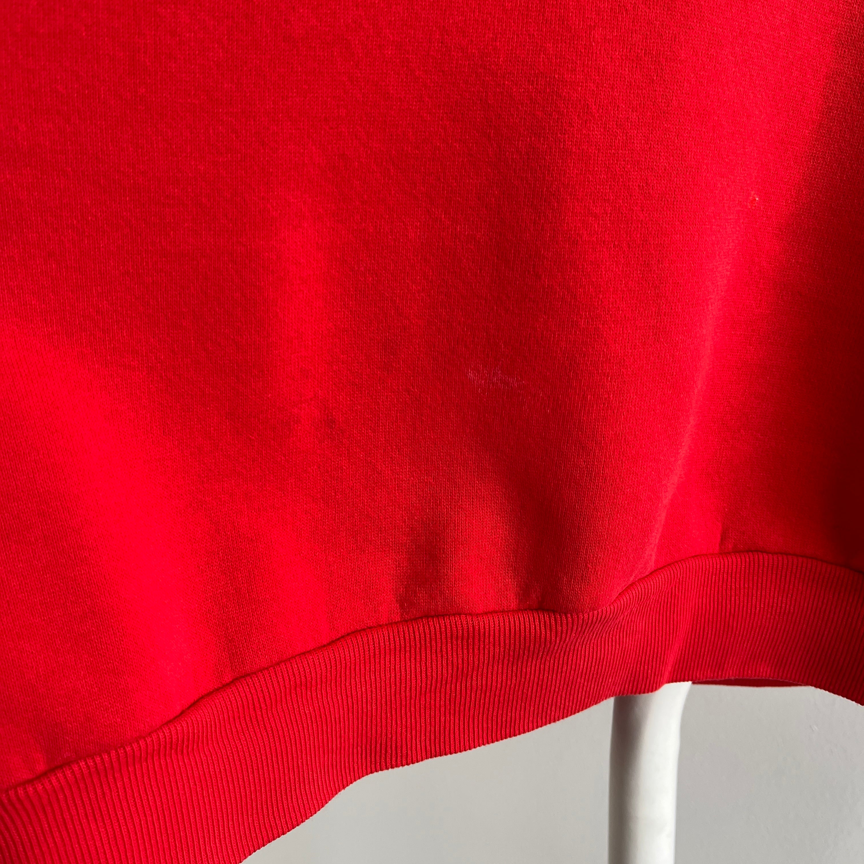 1970s True Red Raglan with White Contrast Stitching