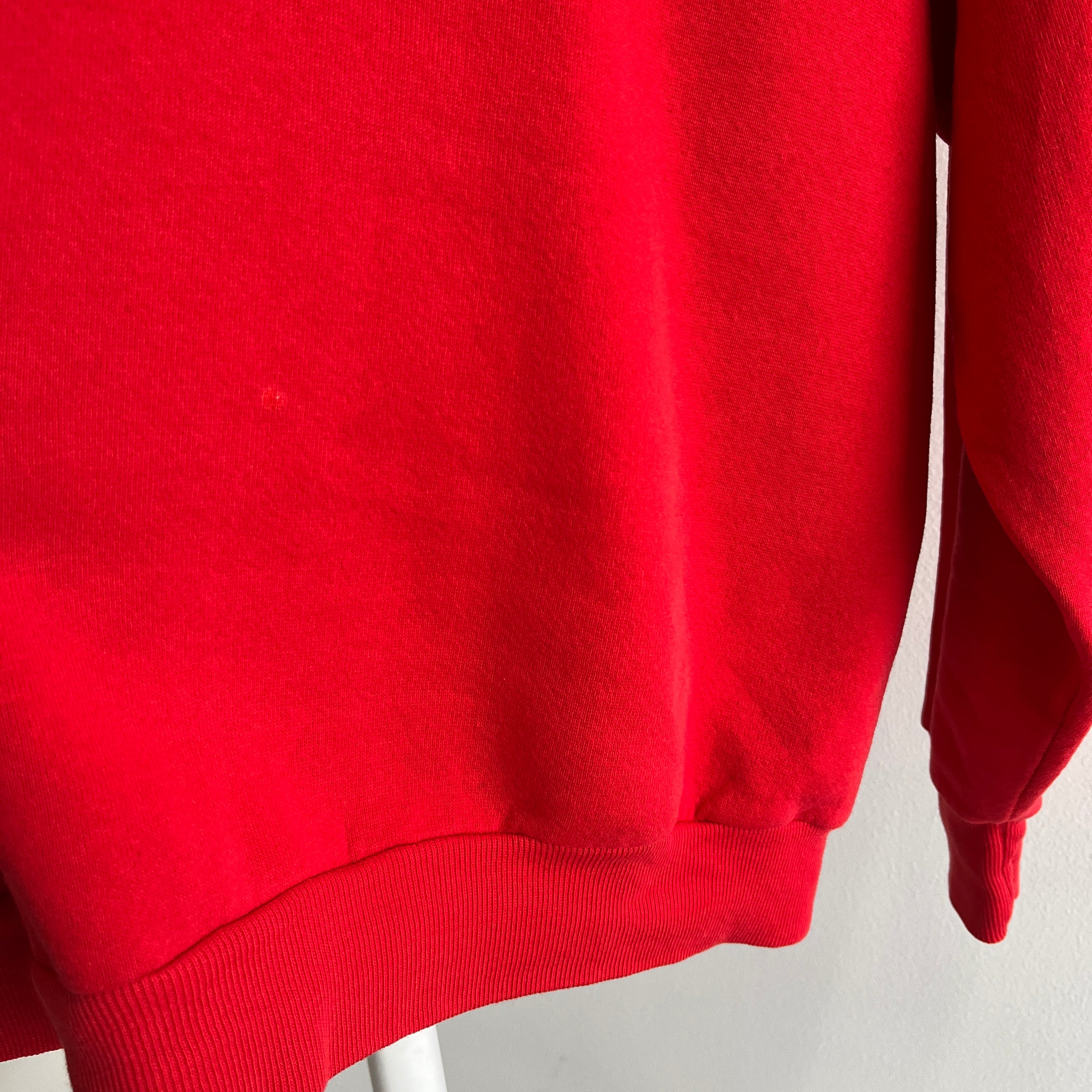 1970s True Red Raglan with White Contrast Stitching