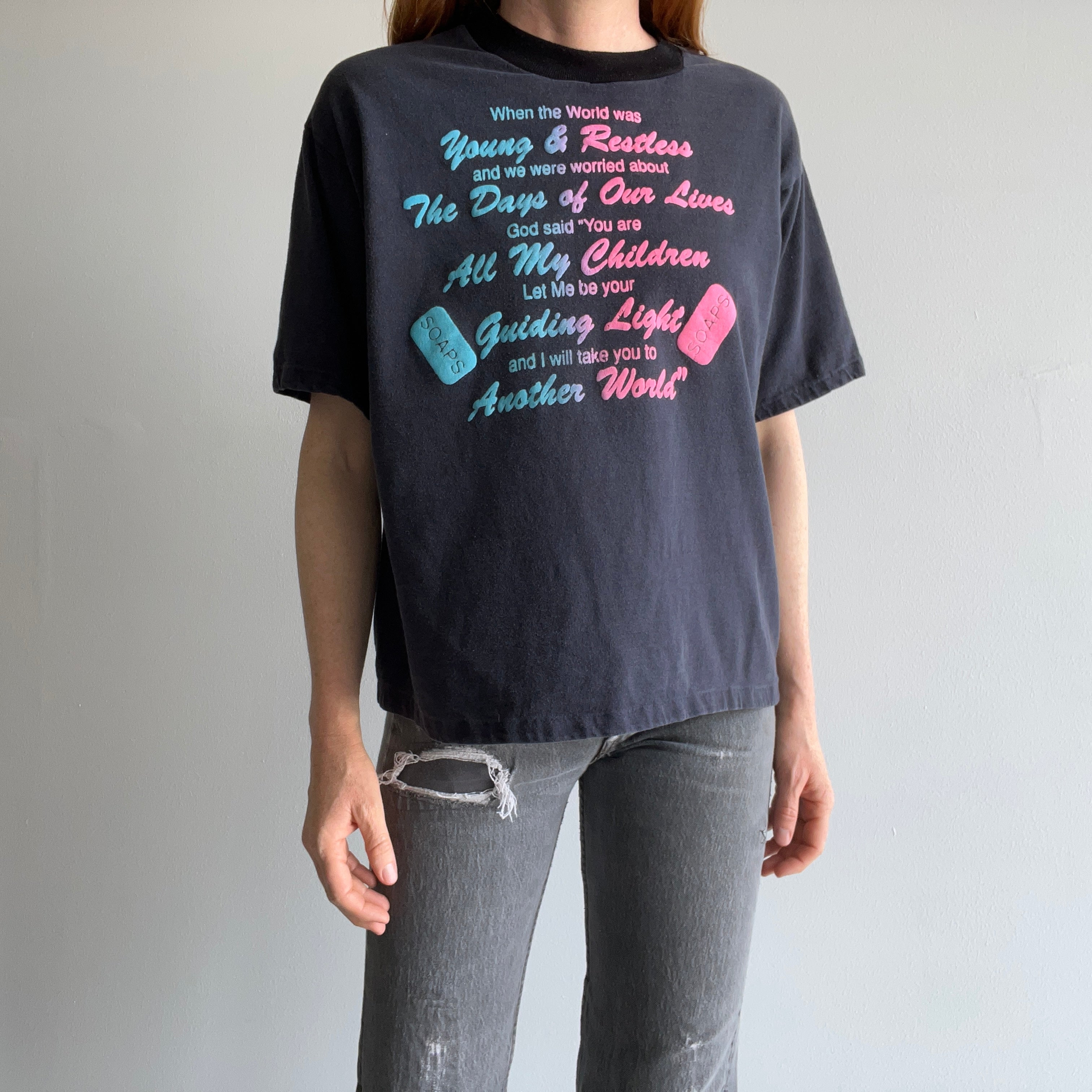 1980/90s Young and Restless Soap Opera DIY Hemmed Show Stopping Sweatshirt