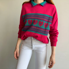 1980s Chic Grandma Polo Knit Sweatshirt