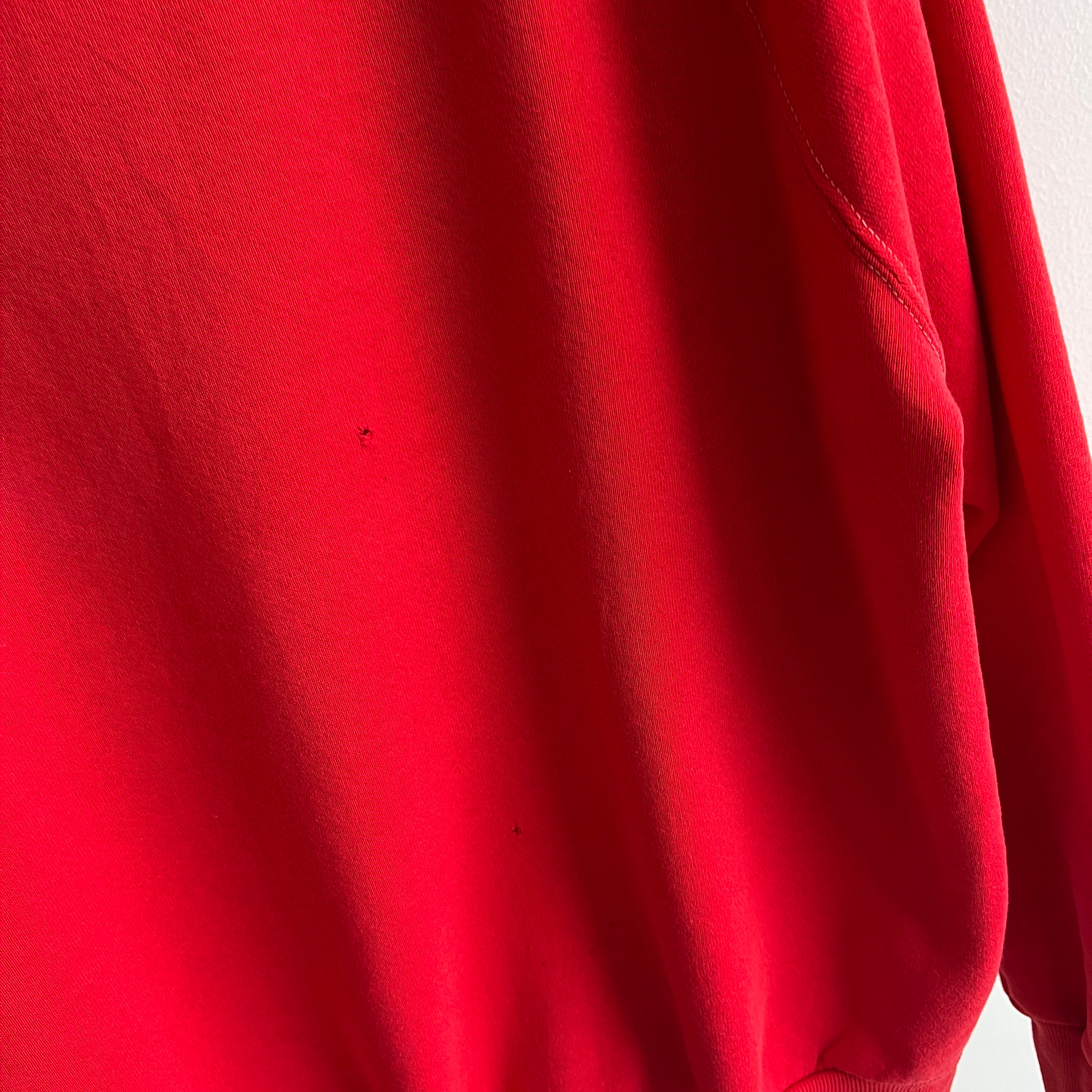 1970s True Red Raglan with White Contrast Stitching