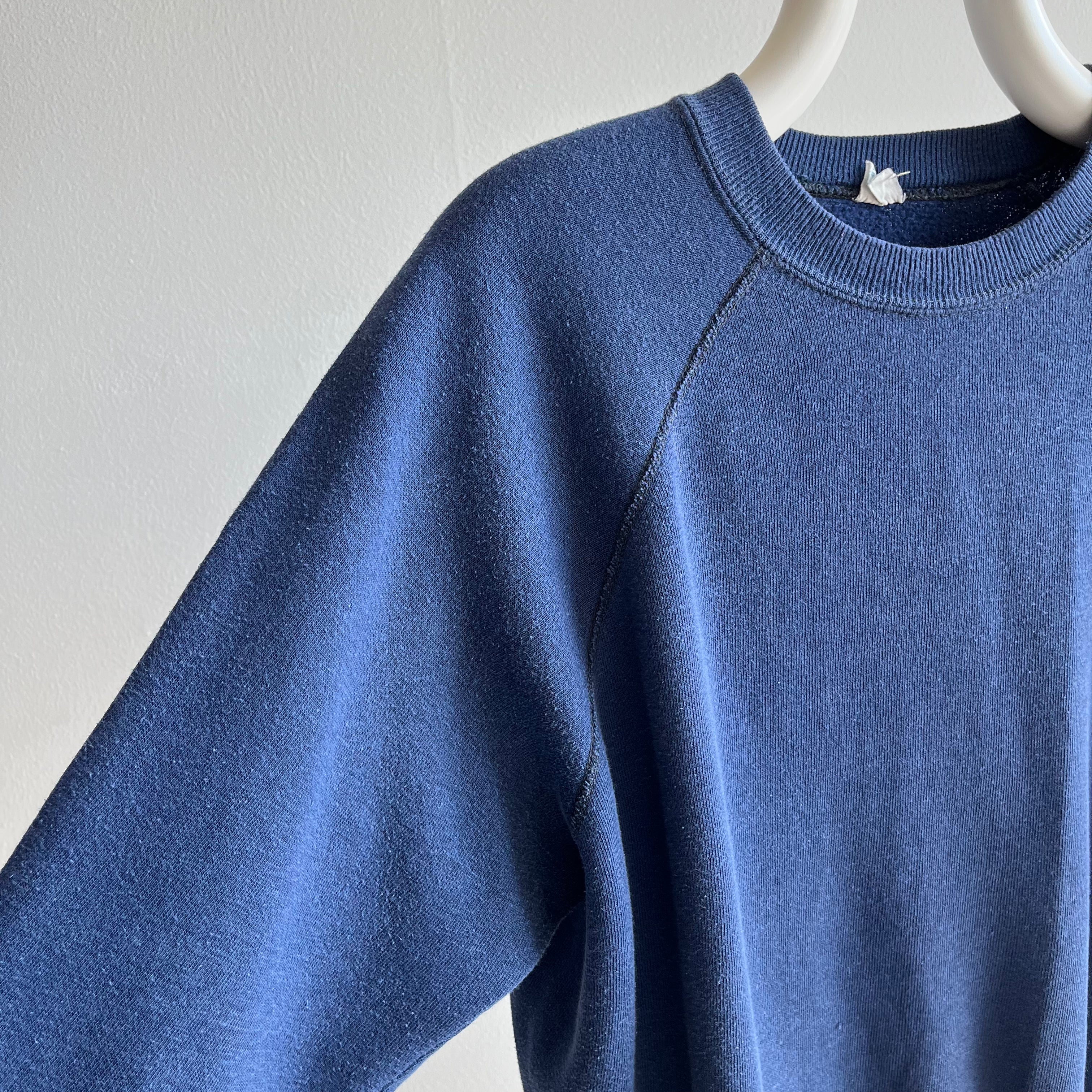 1970s Luxury Blank Navy Ultra Soft Raglan. - !!!!!