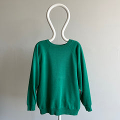 1980s Faded Kelly Green Raglan Sweatshirt