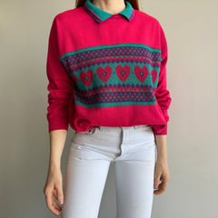 1980s Chic Grandma Polo Knit Sweatshirt