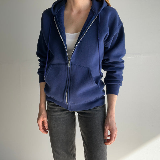 1980s Navy Zip Up Hoodie by Lee