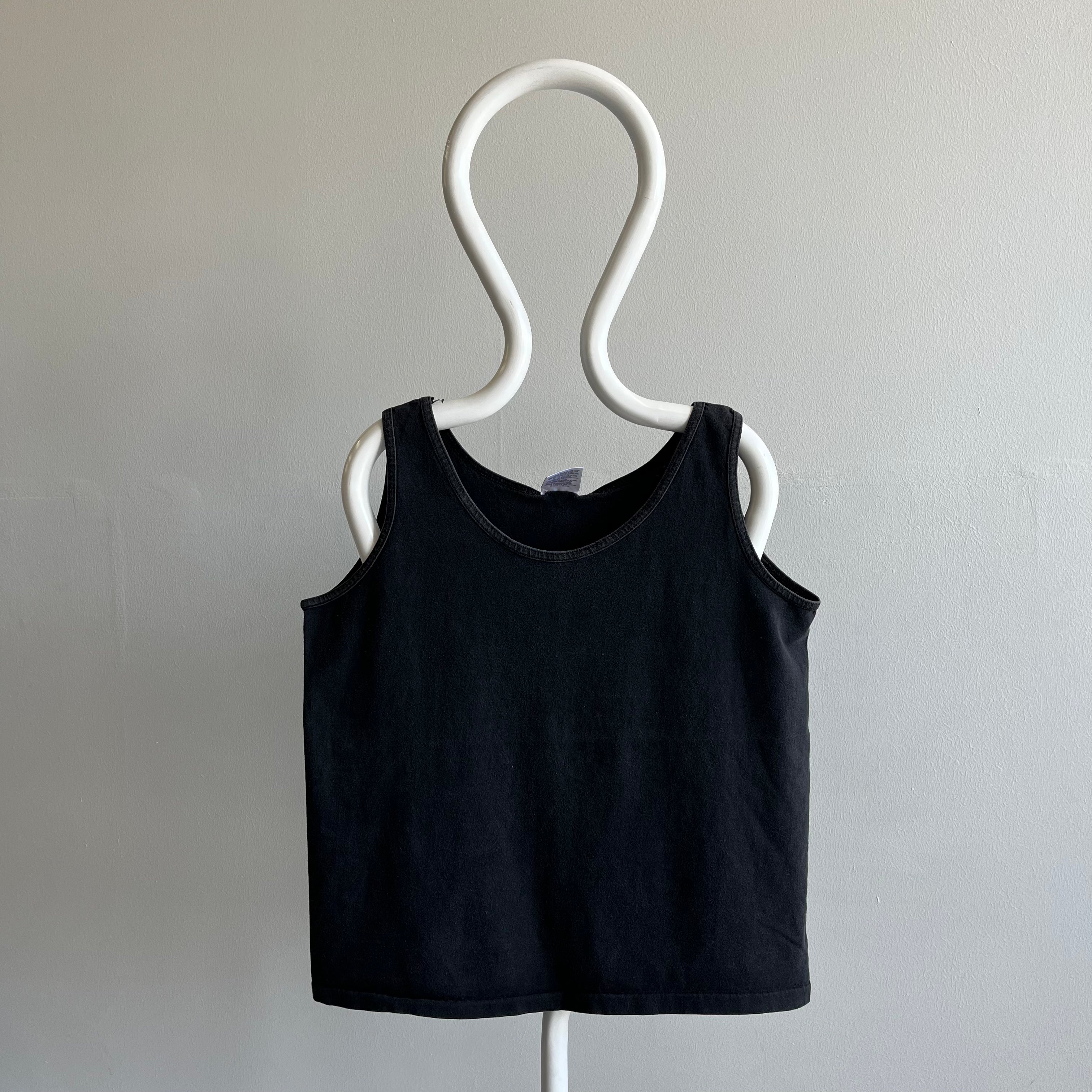 1980/90s Blank Black USA Made Cotton Tank Top