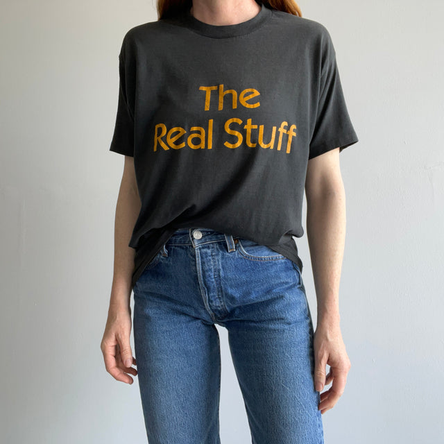 1980s Herradura Natural Tequila "The Real Stuff" Front and Back Thinned Out 50/50 T-Shirt