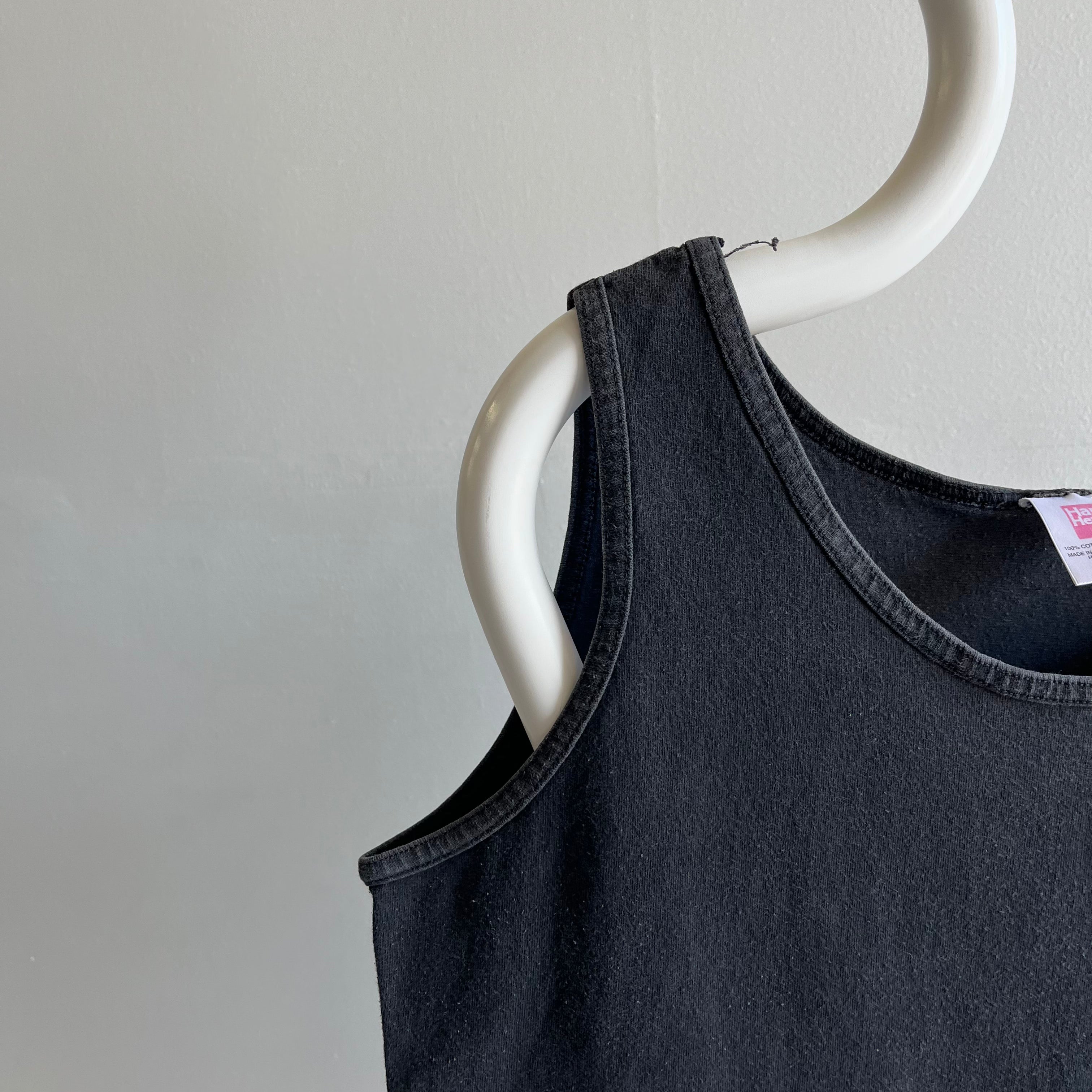 1980/90s Blank Black USA Made Cotton Tank Top