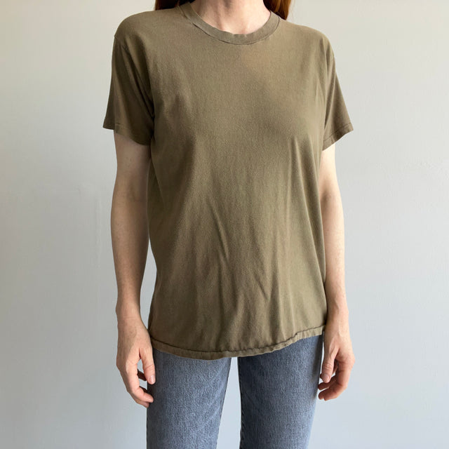 1980/90s Army Issued Brown/Green Cotton T-Shirt