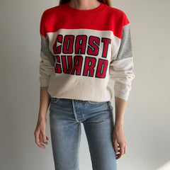 1980s Age Stained Coast Guard on a Collegiate Pacific Color Block Sweatshirt