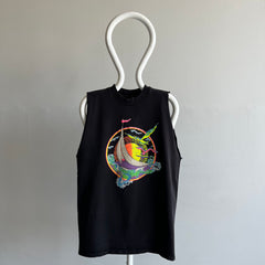 1980s Heavyweight Cotton DIY Cut Sleeve Sailboat Neon Tank Top