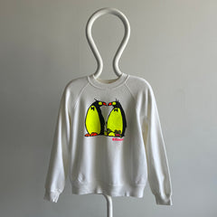 1980s Neon Penguins Sweatshirt