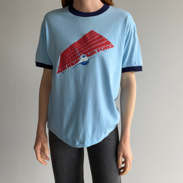 1980s Aim High Air Force Ring T-Shirt