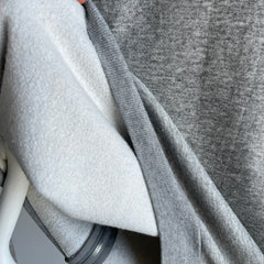 1980s Nicely Stained Gray Zip Up Hoodie