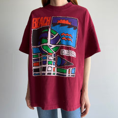 1990s Bleach Stained Volleyball Cotton T-Shirt