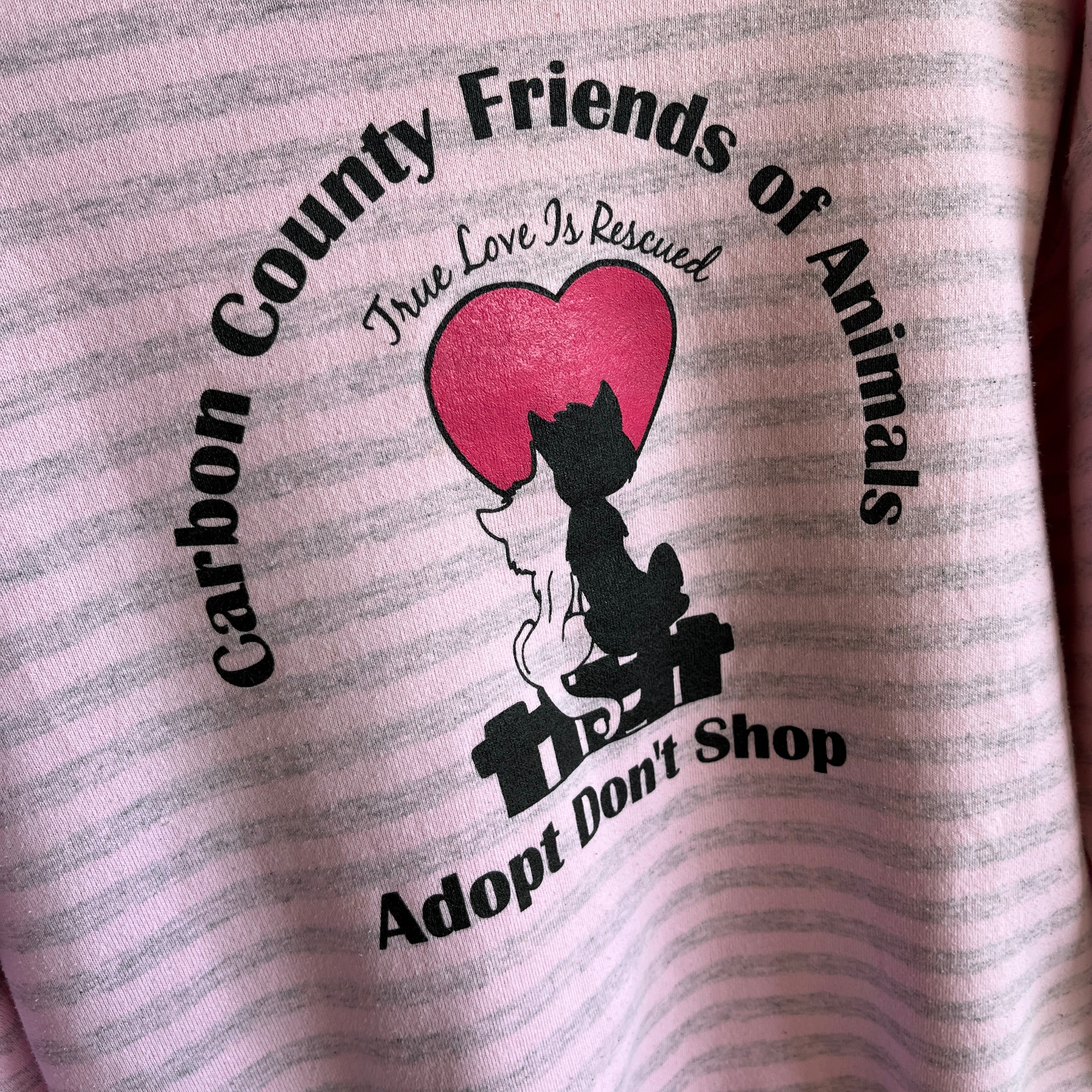 1980s Carbon County Friends of Animals - Adopt Don't Shop Sweatshirt - The Backside!