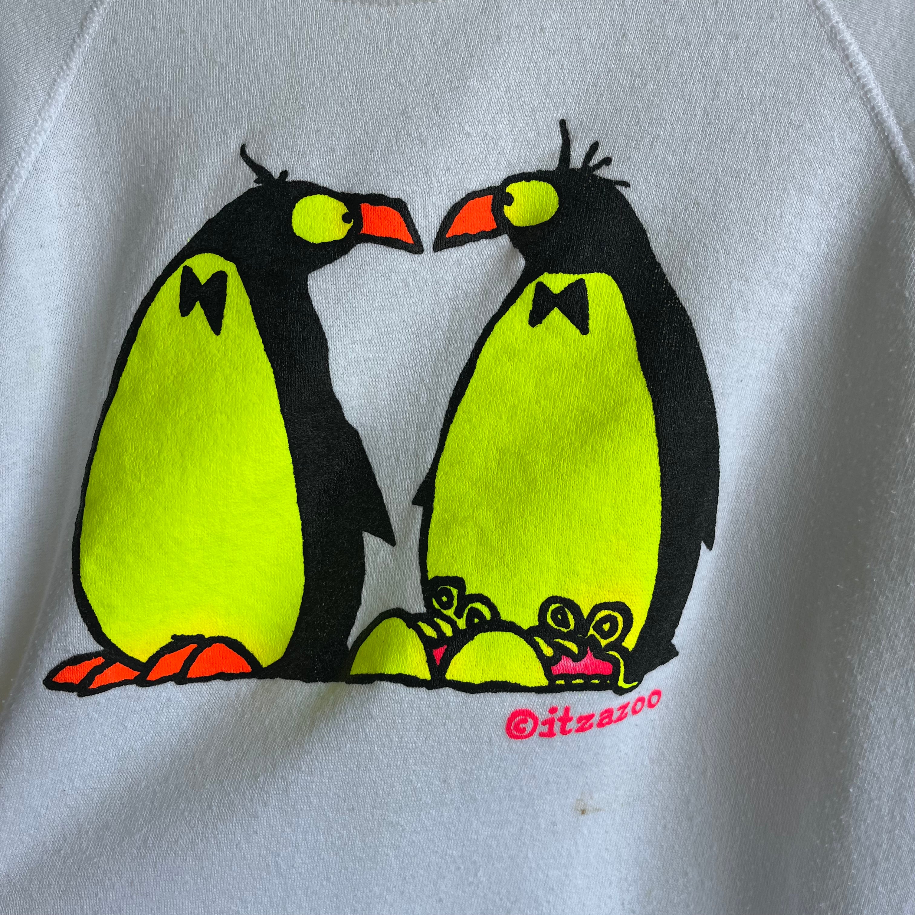 1980s Neon Penguins Sweatshirt