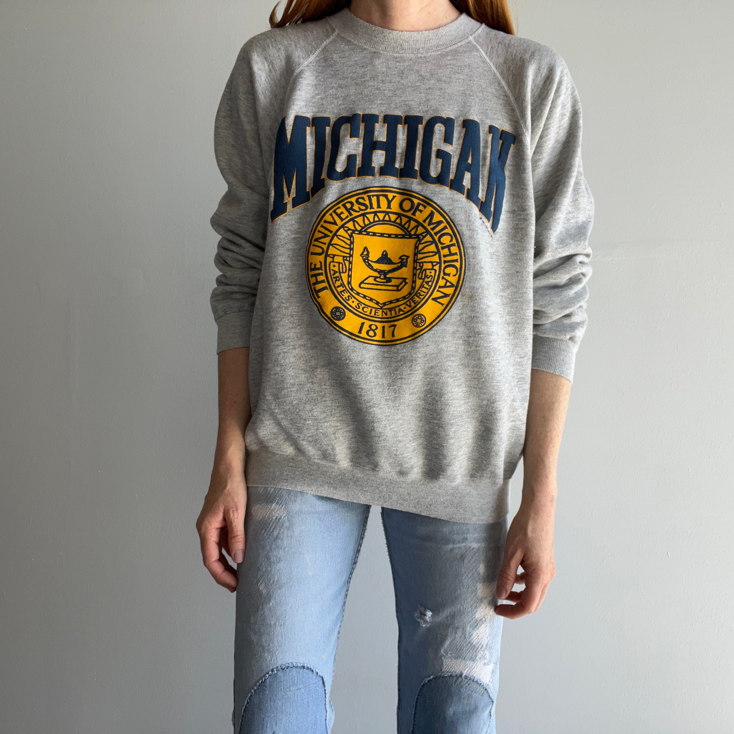 1980s University of Michigan Slouchy and Soft Sweatshirt