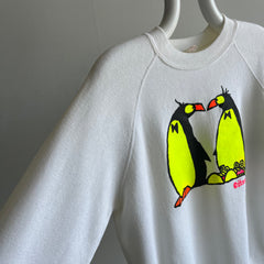 1980s Neon Penguins Sweatshirt