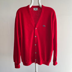 1970/80s Red Izod Lacoste Cardigan - Be Still My Heart