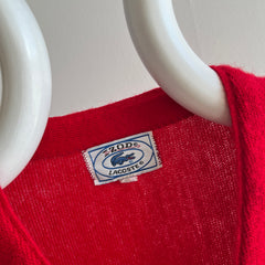 1970/80s Red Izod Lacoste Cardigan - Be Still My Heart