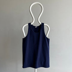 1980s Blank Navy Cotton Tank Top by FOTL