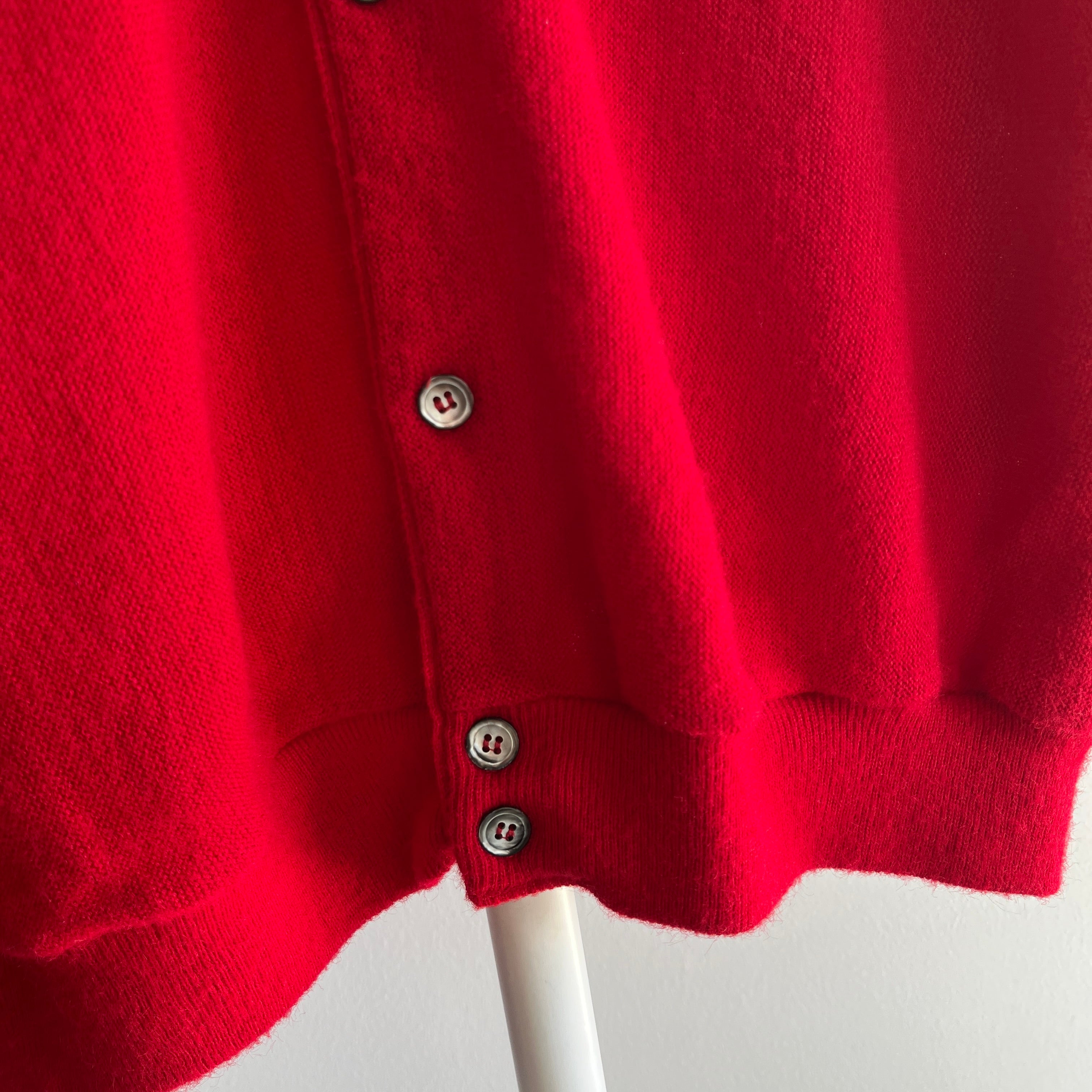 1970/80s Red Izod Lacoste Cardigan - Be Still My Heart