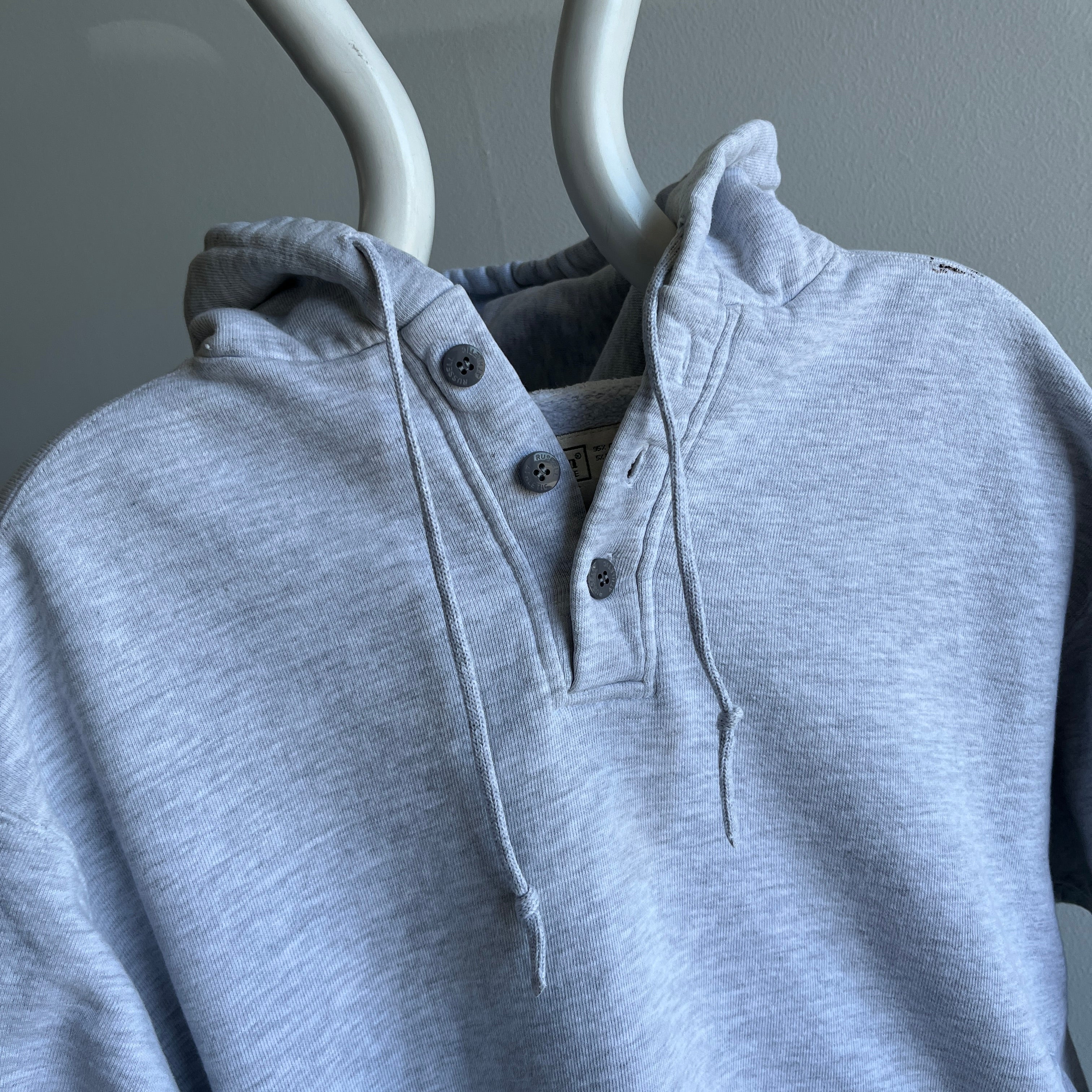 1990s L.L.Bean x Russell Brand Collab - The Perfect Heavyweight Henley Hoodie with Pockets!