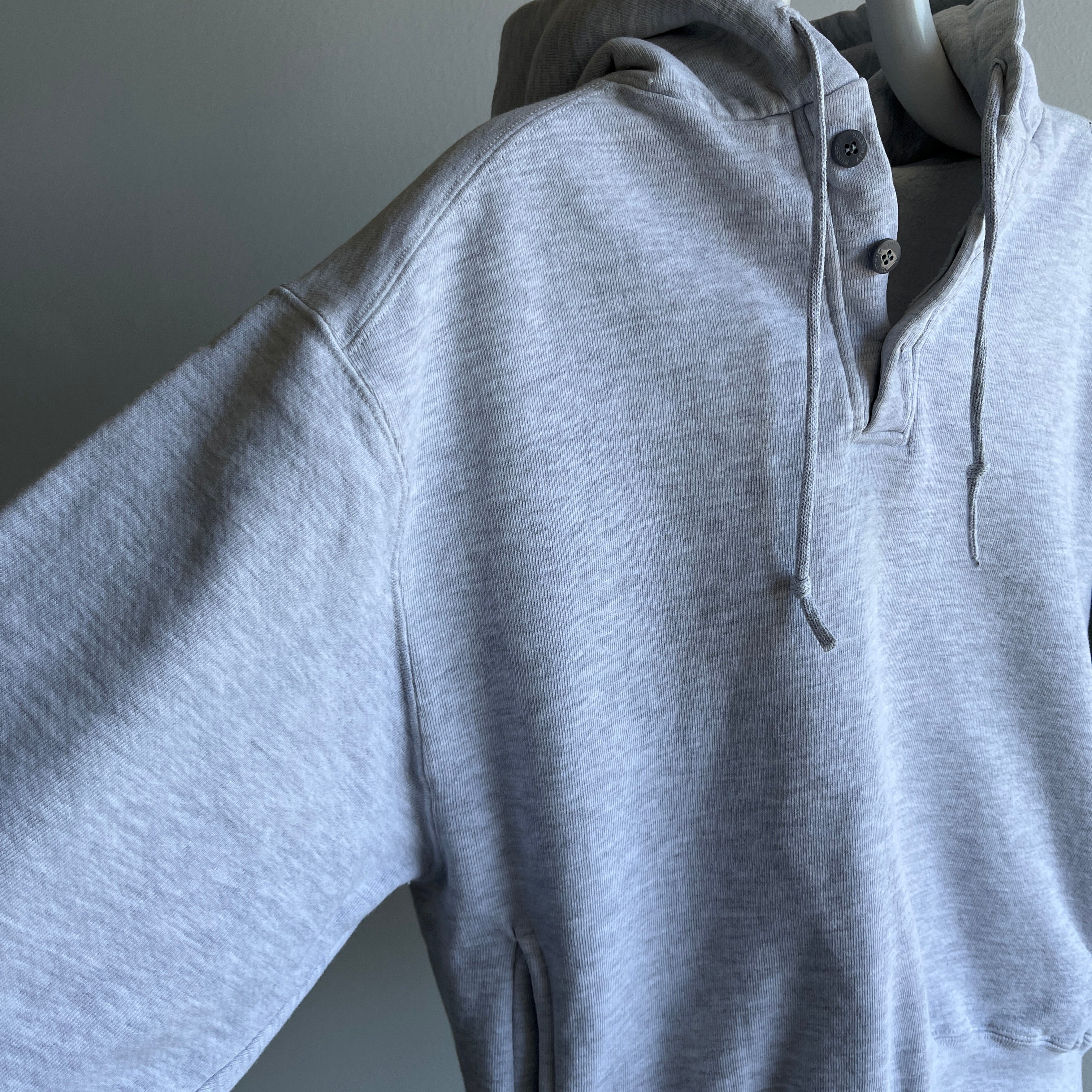 1990s L.L.Bean x Russell Brand Collab - The Perfect Heavyweight Henley Hoodie with Pockets!