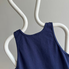 1980s Blank Navy Cotton Tank Top by FOTL