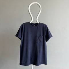 1990/2000s Blank Navy Pocket T-Shirt by Towncraft