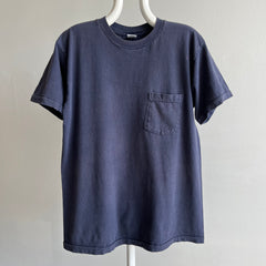 1990/2000s Blank Navy Pocket T-Shirt by Towncraft