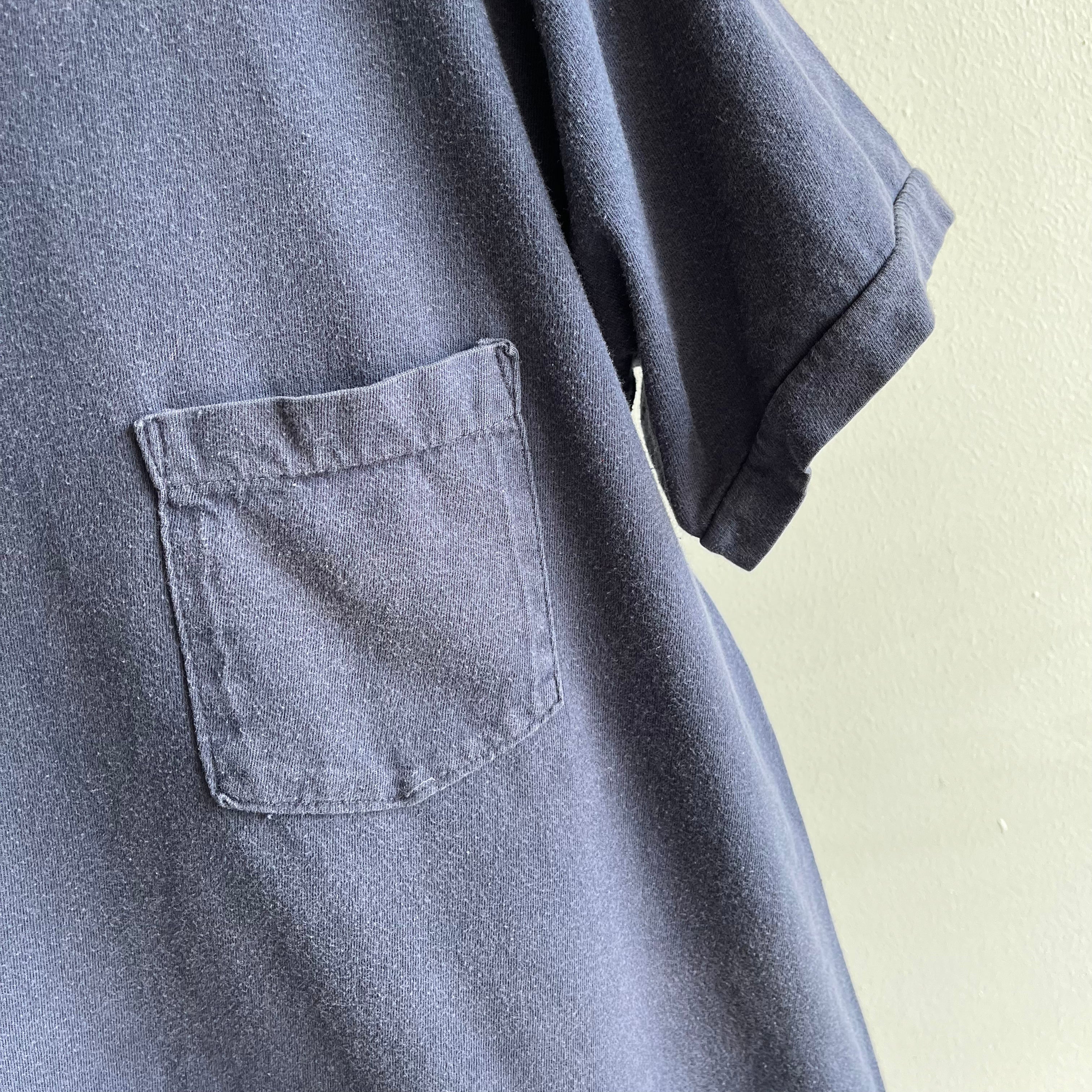 1990/2000s Blank Navy Pocket T-Shirt by Towncraft