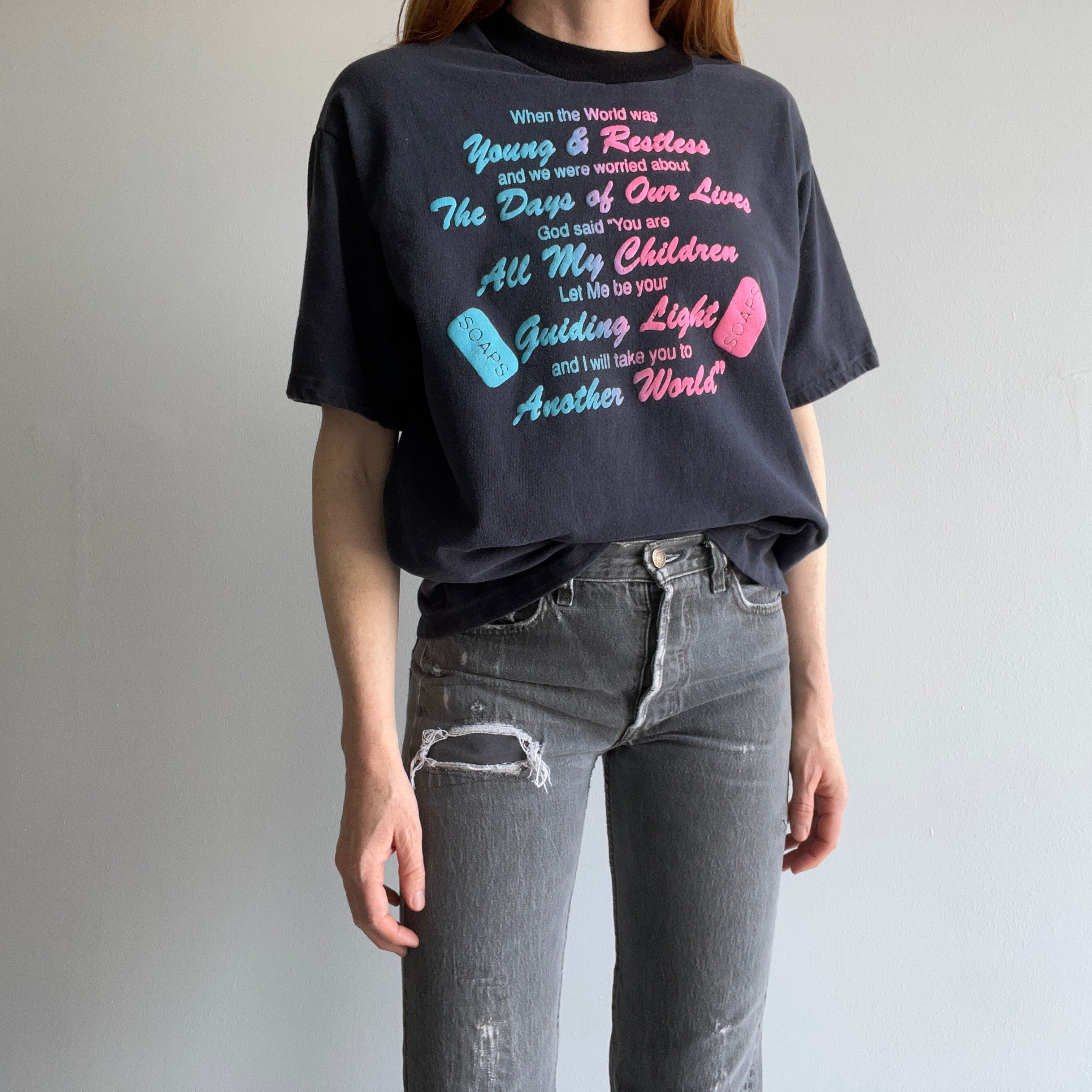 1980/90s Young and Restless Soap Opera DIY Hemmed Show Stopping Sweatshirt