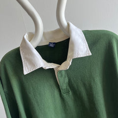 1990/2000s Hunter/Forest/Faded Green Gap Heavyweight Cotton Rugby Shirt