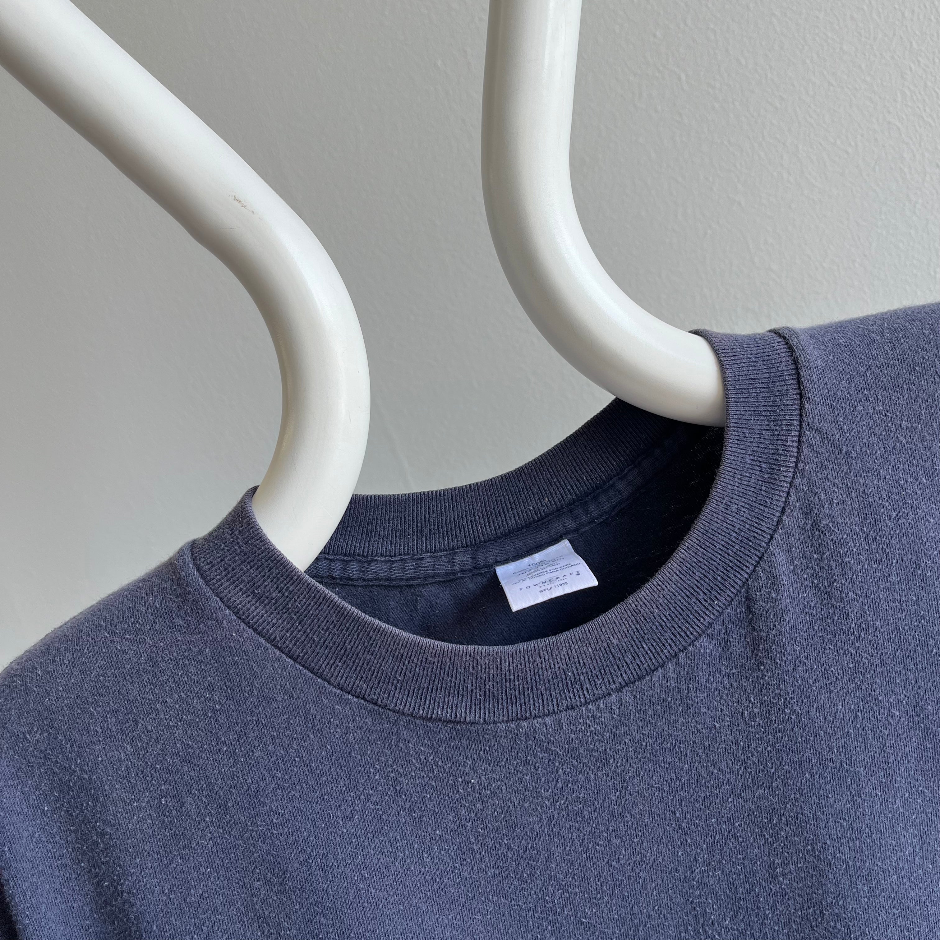 1990/2000s Blank Navy Pocket T-Shirt by Towncraft