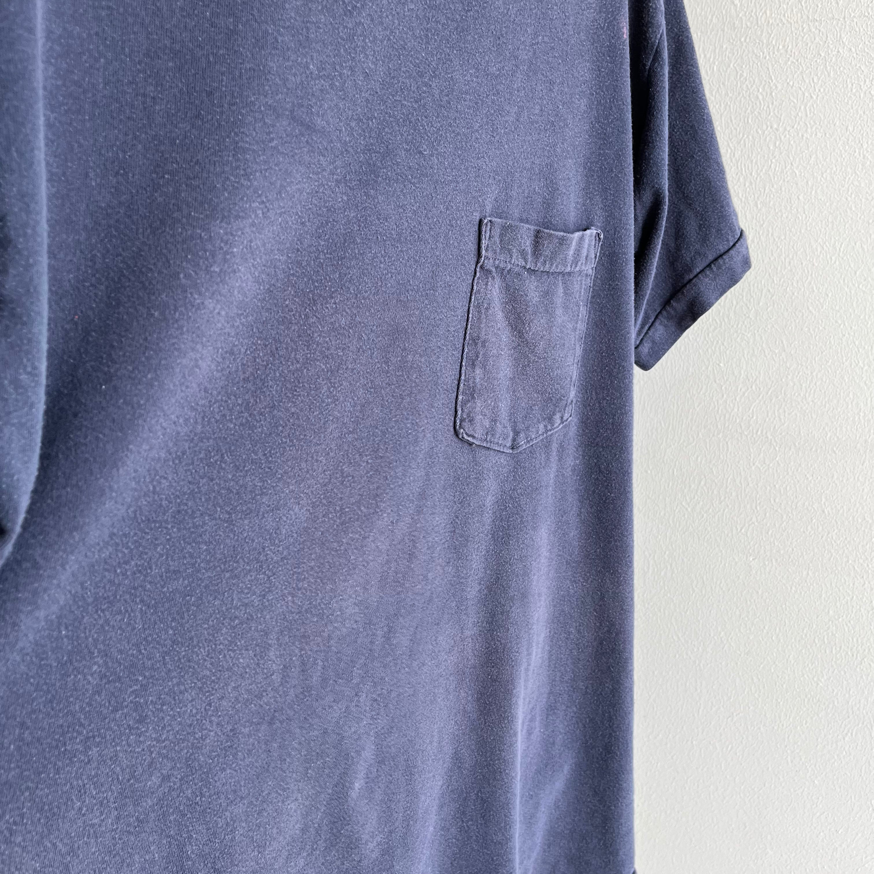 1990/2000s Blank Navy Pocket T-Shirt by Towncraft