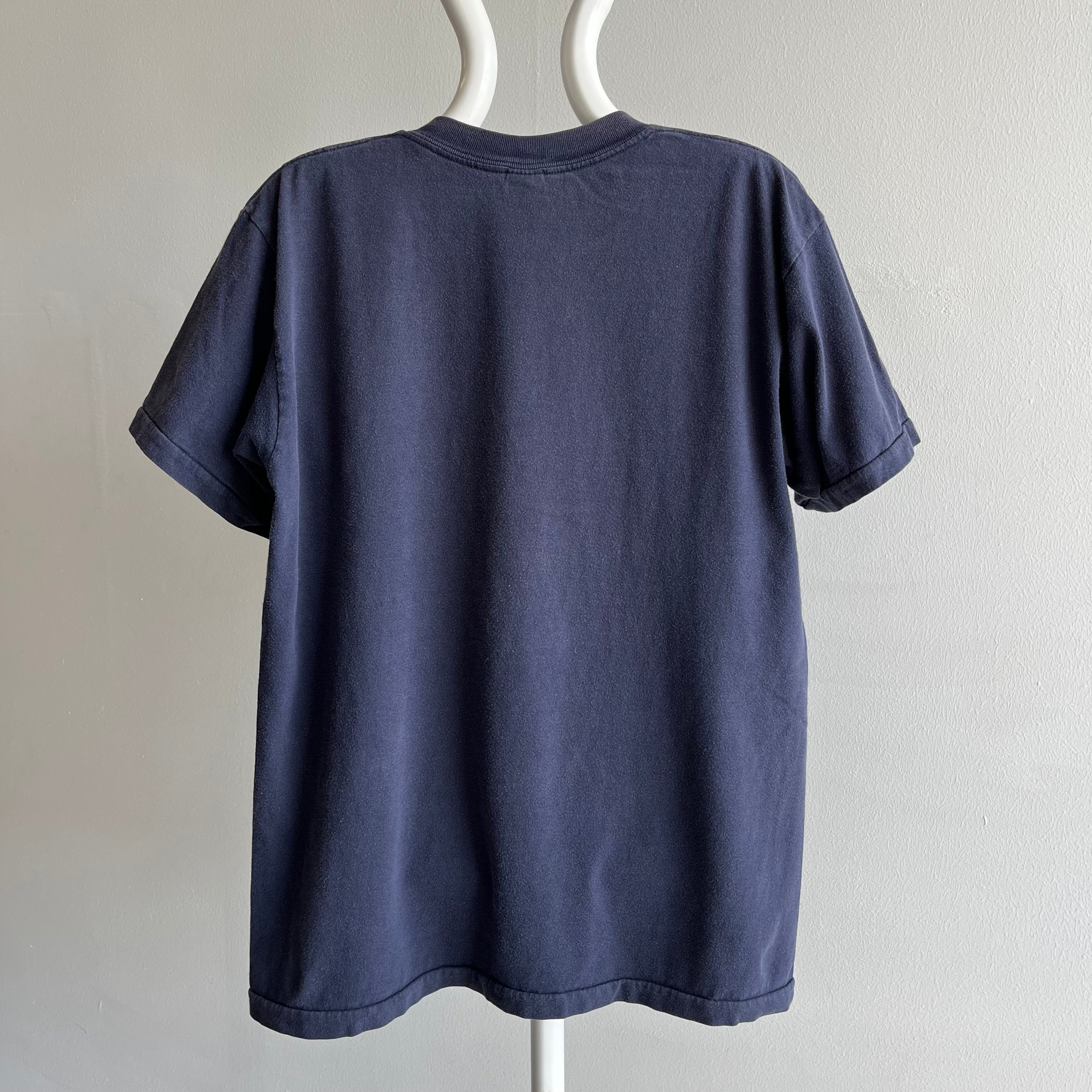 1990/2000s Blank Navy Pocket T-Shirt by Towncraft