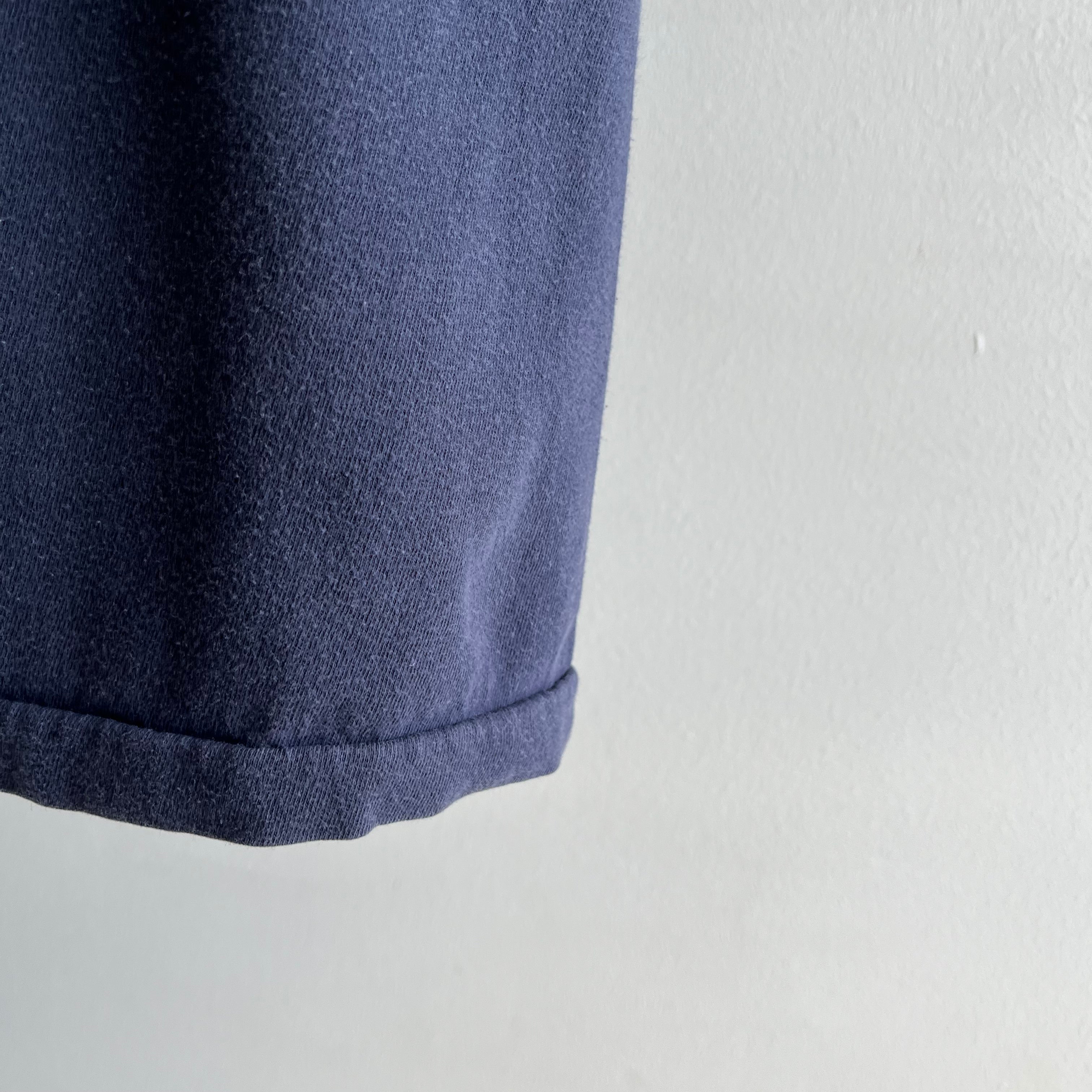 1990/2000s Blank Navy Pocket T-Shirt by Towncraft