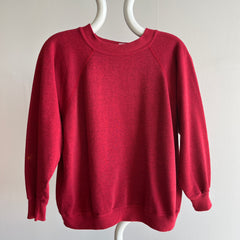 1980s Heather Red Sweatshirt with the Sweetest Mending by HHW