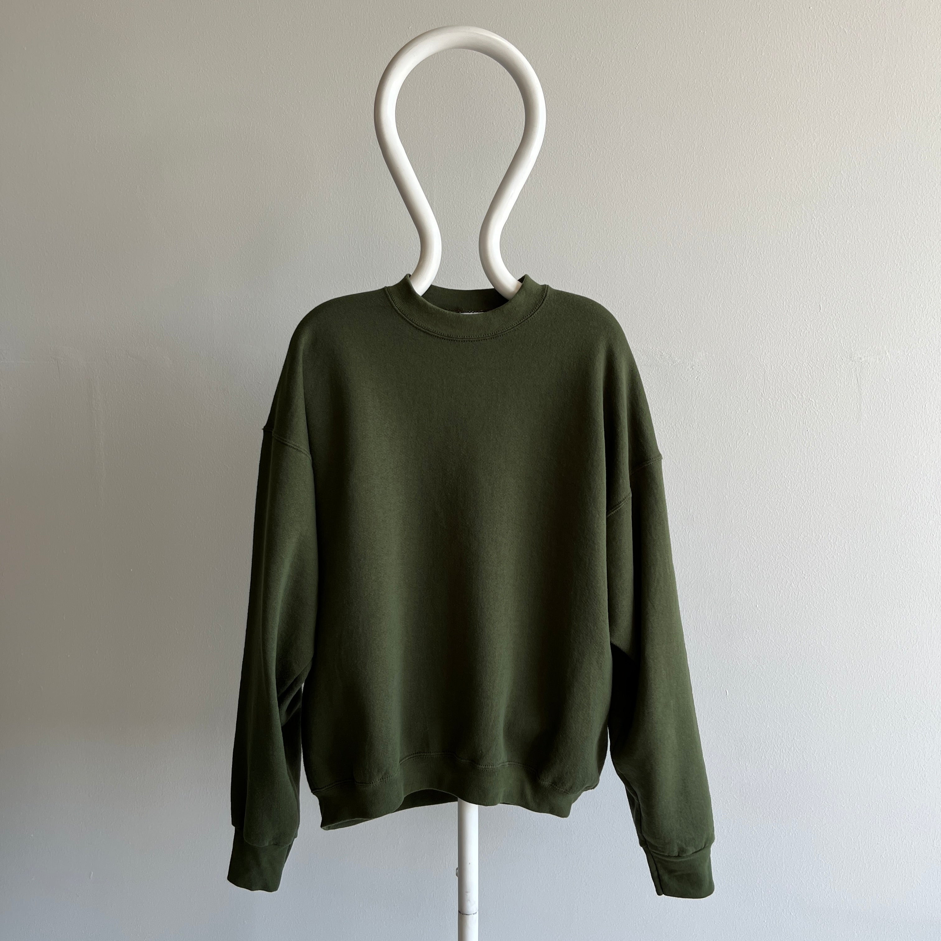 1980/90s Very Large and Boxy Olive Green Sweatshirt by FOTL