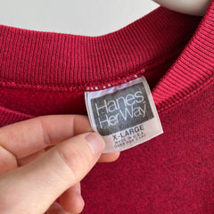 1980s Heather Red Sweatshirt with the Sweetest Mending by HHW