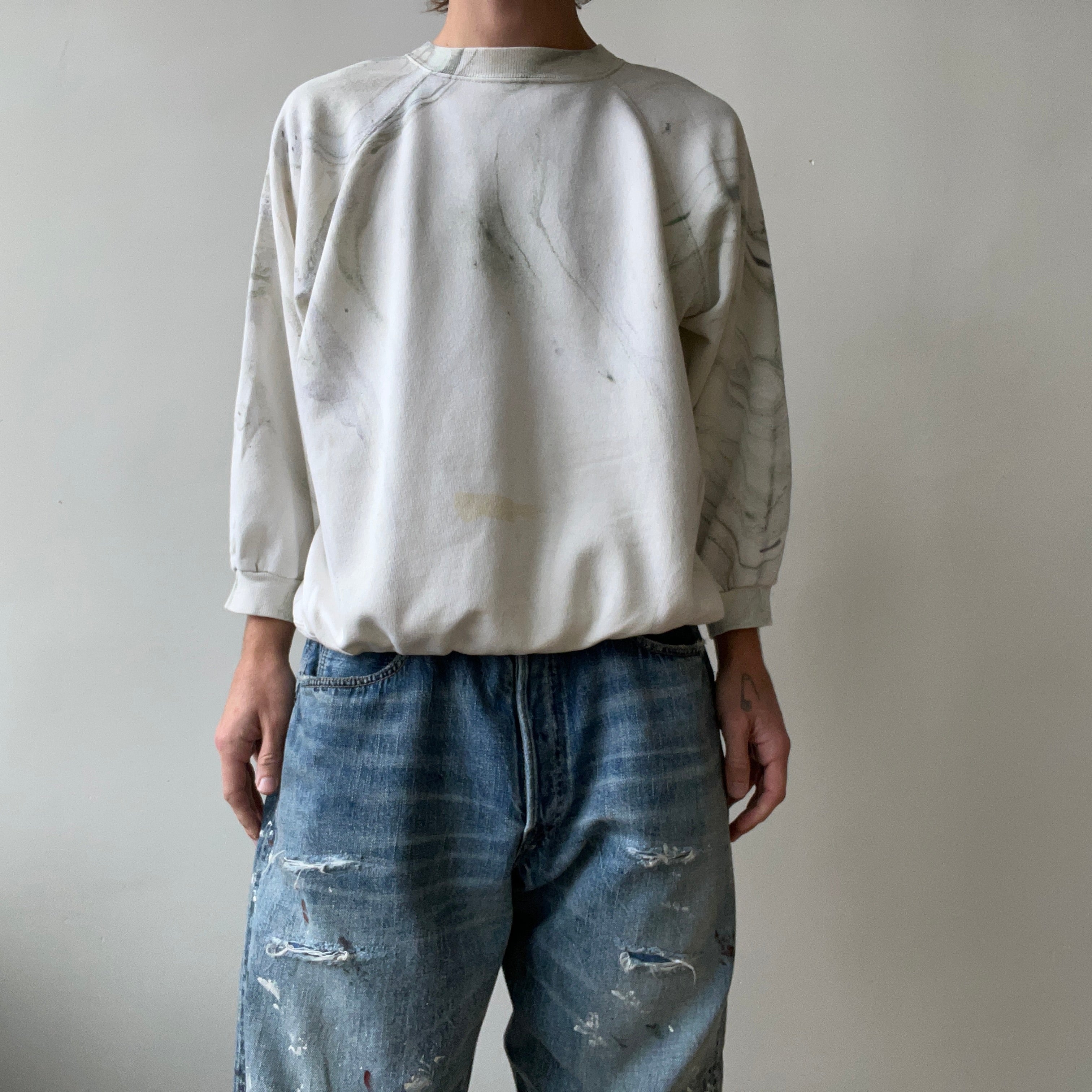 1980s/90s Marble Tie Dye Raglan Sweatshirt - Personal Collection Piece