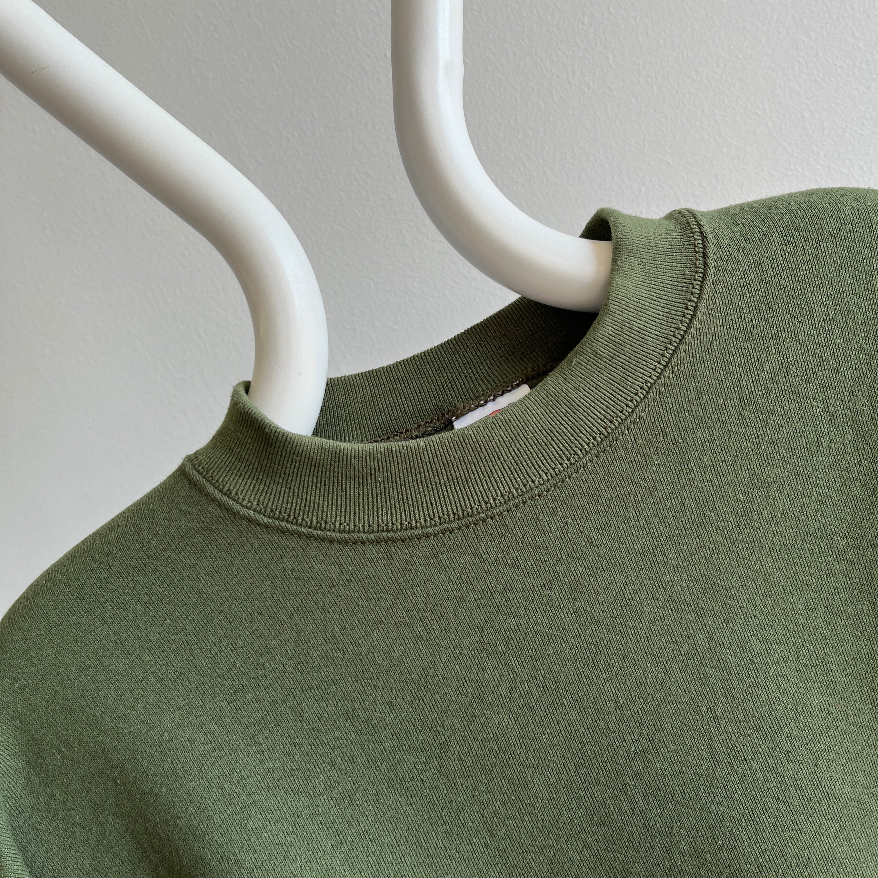 1980/90s Very Large and Boxy Olive Green Sweatshirt by FOTL